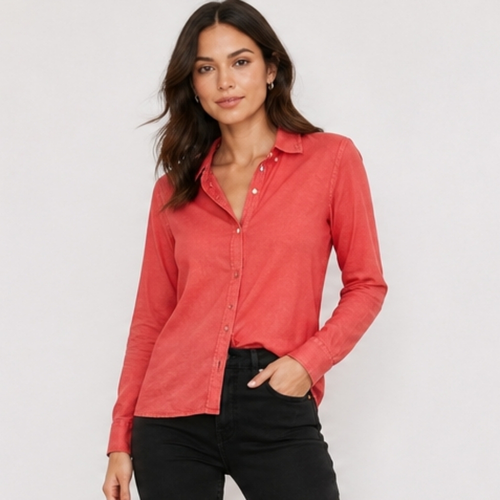 Banana Republic Coral Oxford Shirt with Nautical Trim